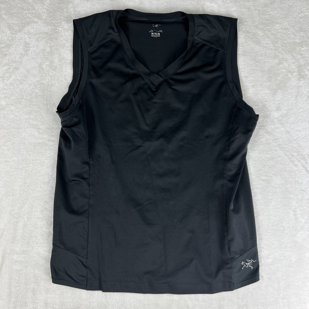 Arc'teryx Black Sleeveless Tank Top Performance Activewear Women Sz XL Arcteryx